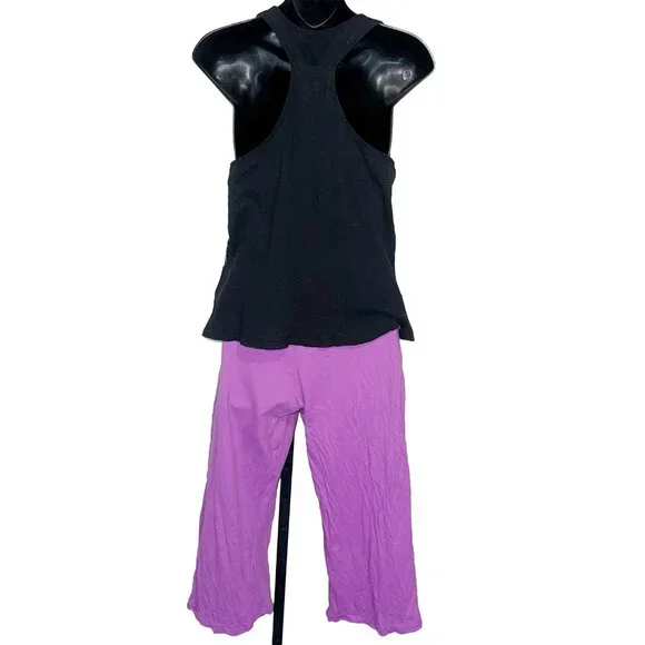 Disney Tinker Bell Purple & Black Pajama Set Women's XL - Picture 2 of 9